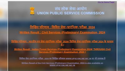 UPSC CSE Prelims result 2024 released on upsc.gov.in, here's how to check and other details