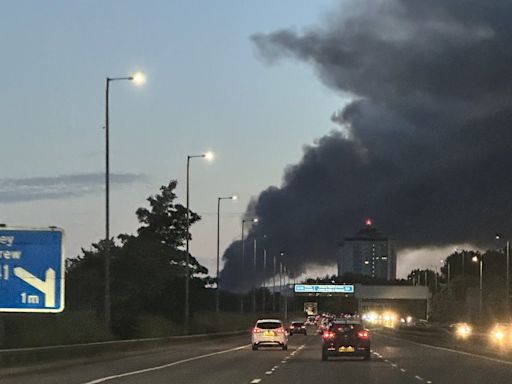 Stay indoors warning lifted as firefighters tackle industrial site blaze