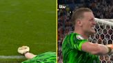 New footage shows how Pickford was every England fan celebrating Watkins winner