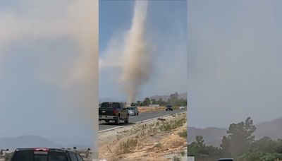 Massive dust devil spotted tearing through field in Southern California