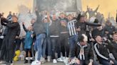 Newcastle fans take over Trafalgar Square ahead of Carabao Cup final