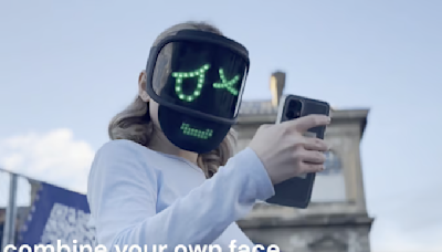 Qudi Mask hides your face behind an LED display