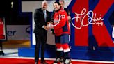 T.J. Oshie returns to the Capitals' lineup and is honored for playing in 1,000 NHL games