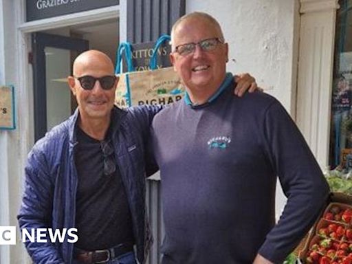 Actor Stanley Tucci spotted visiting Fowey in Cornwall