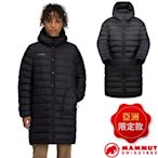 【MAMMUT 長毛象】長版連帽羽絨保暖外套.夾克_1013-02920-0001 黑