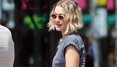 Gigi Hadid rocks a shaggy bob and polka dot purse out in NYC