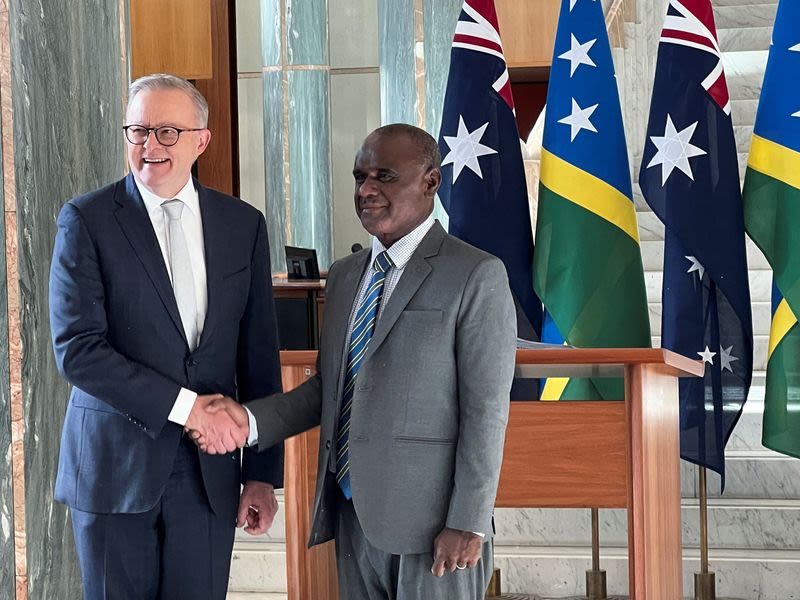 Solomon Islands Prime Minister Manele in Canberra to discuss ties