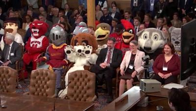 VIDEO: College mascots attend Michigan House committee hearing on Wednesday