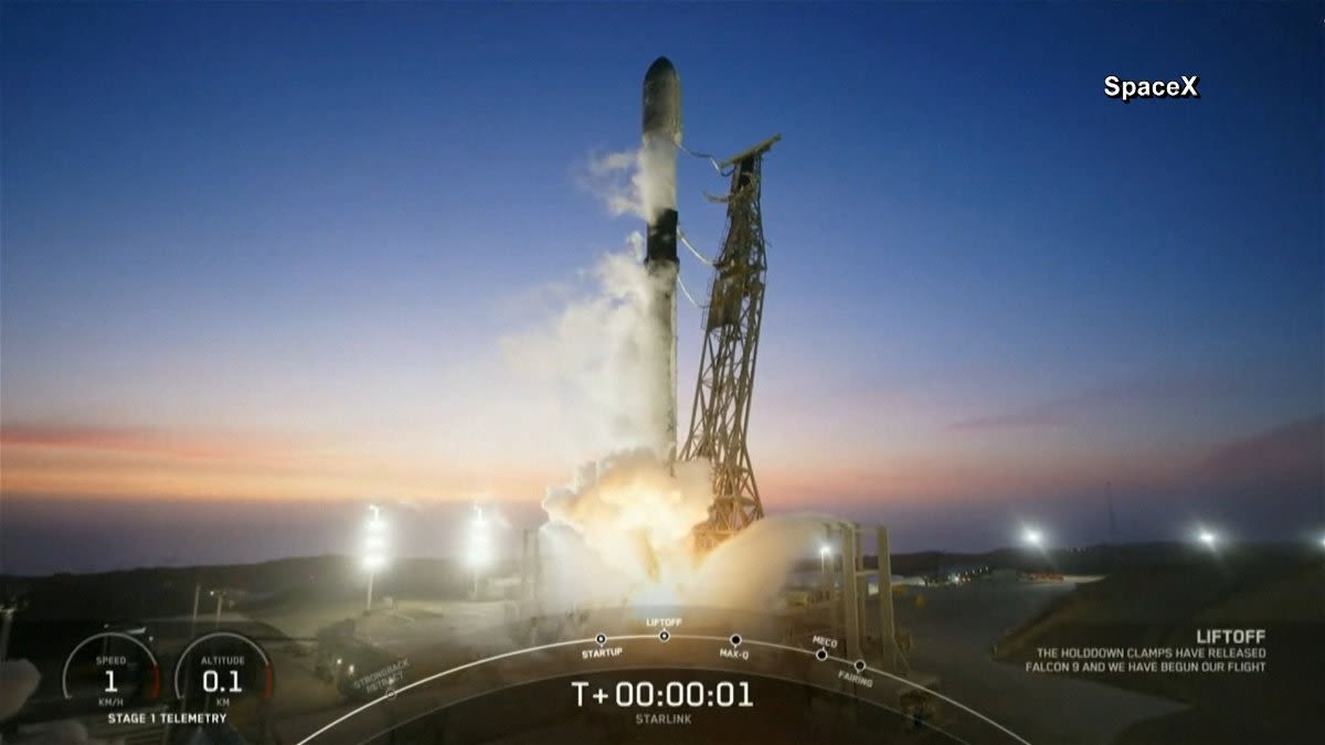 SpaceX's Falcon 9 rocket launches from California base - KYMA