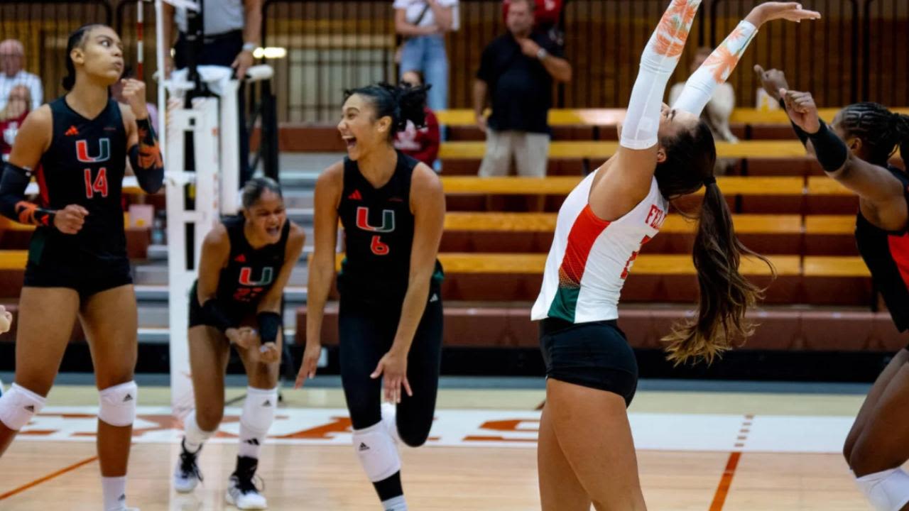 Miami women's volleyball stuns No. 1 Texas in five-set comeback victory