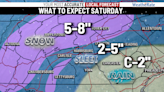 Saturday storm brings steady snow north, mix across south
