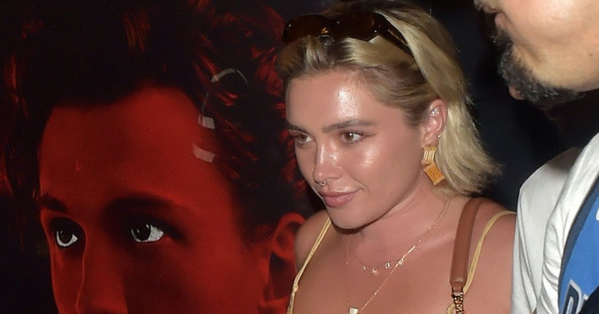 Florence Pugh Catches Tom Holland's Play In a Buttery Yellow Slip Dress