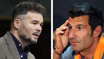 El comentario de Gabriel Rufián a Luis Figo que se está haciendo viral en redes