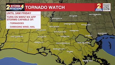 UPDATE: A ***TORNADO WATCH*** has been issued for much of the area