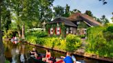 European village you can reach by train with Venice-like canals and no cars
