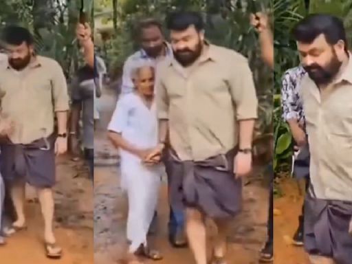 WATCH: Mohanlal interacts with elderly lady on the sets of L360, actor’s humble gesture wins over internet