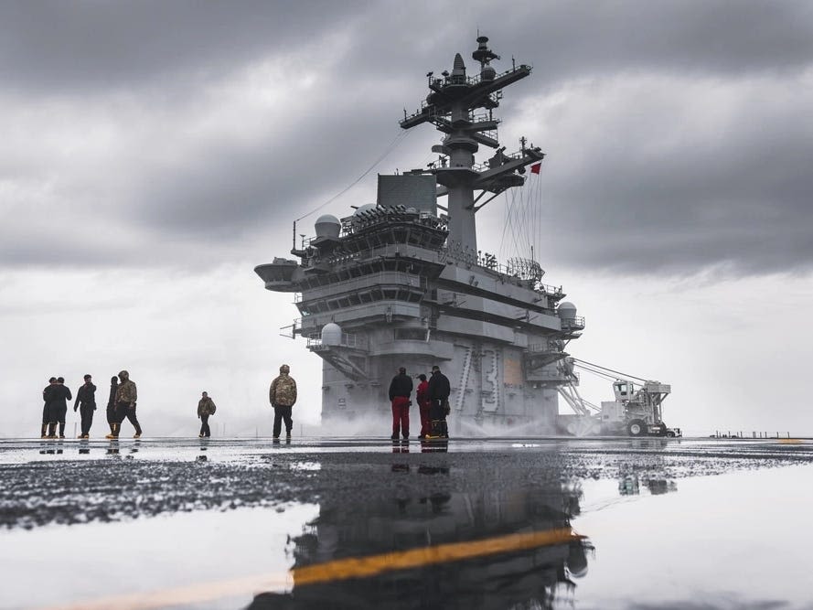 See aboard USS George Washington, an aircraft carrier with a checkered recent history