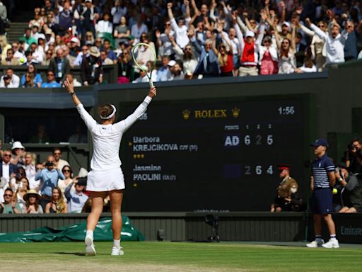 Wimbledon 2024 LIVE: Tennis scores as Barbora Krejcikova beats Jasmine Paolini in thrilling women’s final