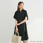 Green Parks 【SET ITEM】合成皮革腰帶+側開衩中長版襯衫洋裝