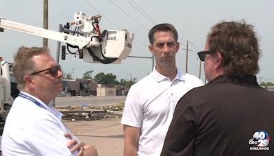 Sen. Tom Cotton visits Benton County after deadly tornadoes hit