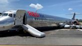 Red Air MD-82 gear-collapse and excursion traced to shimmy-damper valve leak