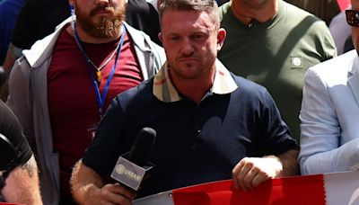 Tommy Robinson 'could face jail' over film at protest as nine arrested