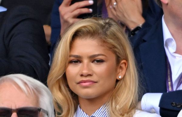 Zendaya Returns to Wimbledon in White Blazer, Pinstripes, and Tie