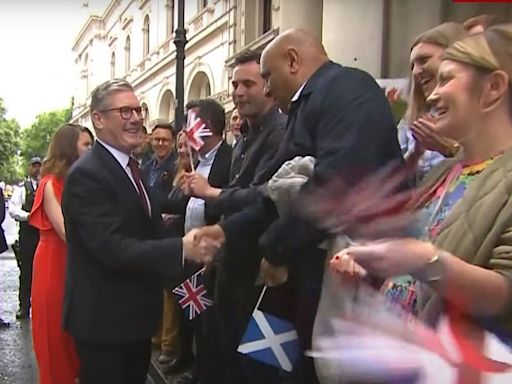 General Election results LIVE: Prime Minister Keir Starmer cheered by supporters as he arrives in Downing Street