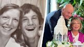 Childhood sweethearts born 50 yards apart finally tie the knot - 49 years after they started dating