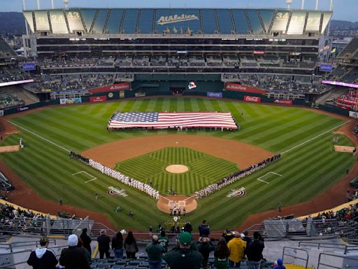 Oakland Athletics fans boycott home opener outside stadium in protest of Las Vegas move