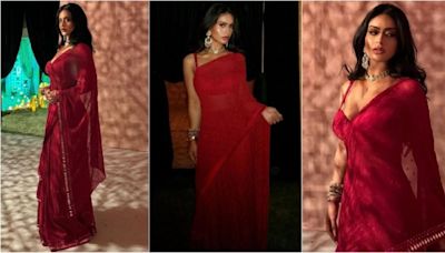 Nysa Devgan turns heads in red Arpita Mehta saree worth ₹1.65 lakh, fans say ‘perfect mix of Kajol and Ajay Devgan’