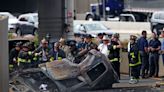 Car plummets off Boston overpass, bursts into flames in fatal crash