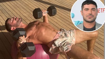 Zac Efron Posts Shirtless Photo Working Out and Says He’s ‘Happy and Healthy’ After Hospitalization