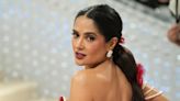 Salma Hayek Keeps Cool in Plunging Swimsuit While Sipping Coffee