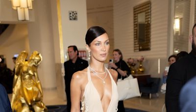Bella Hadid Is Pure Elegance in a Vintage Gucci Gown with a Plunging Neckline