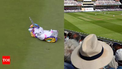 When a 'Unicorn Balloon' interrupted play during England vs West Indies match at Trent Bridge - Watch | Cricket News - Times of India