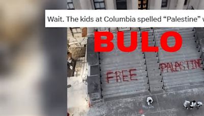 No, el grafiti “Free Palastine” no lo han pintado los estudiantes de la Universidad de Columbia: está en Ottawa (Canadá)