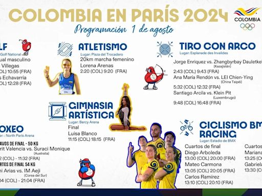 EN VIVO: Colombianos en los Olímpicos de París 2024. El 1° de agosto compiten en golf, tiro con arco y boxeo