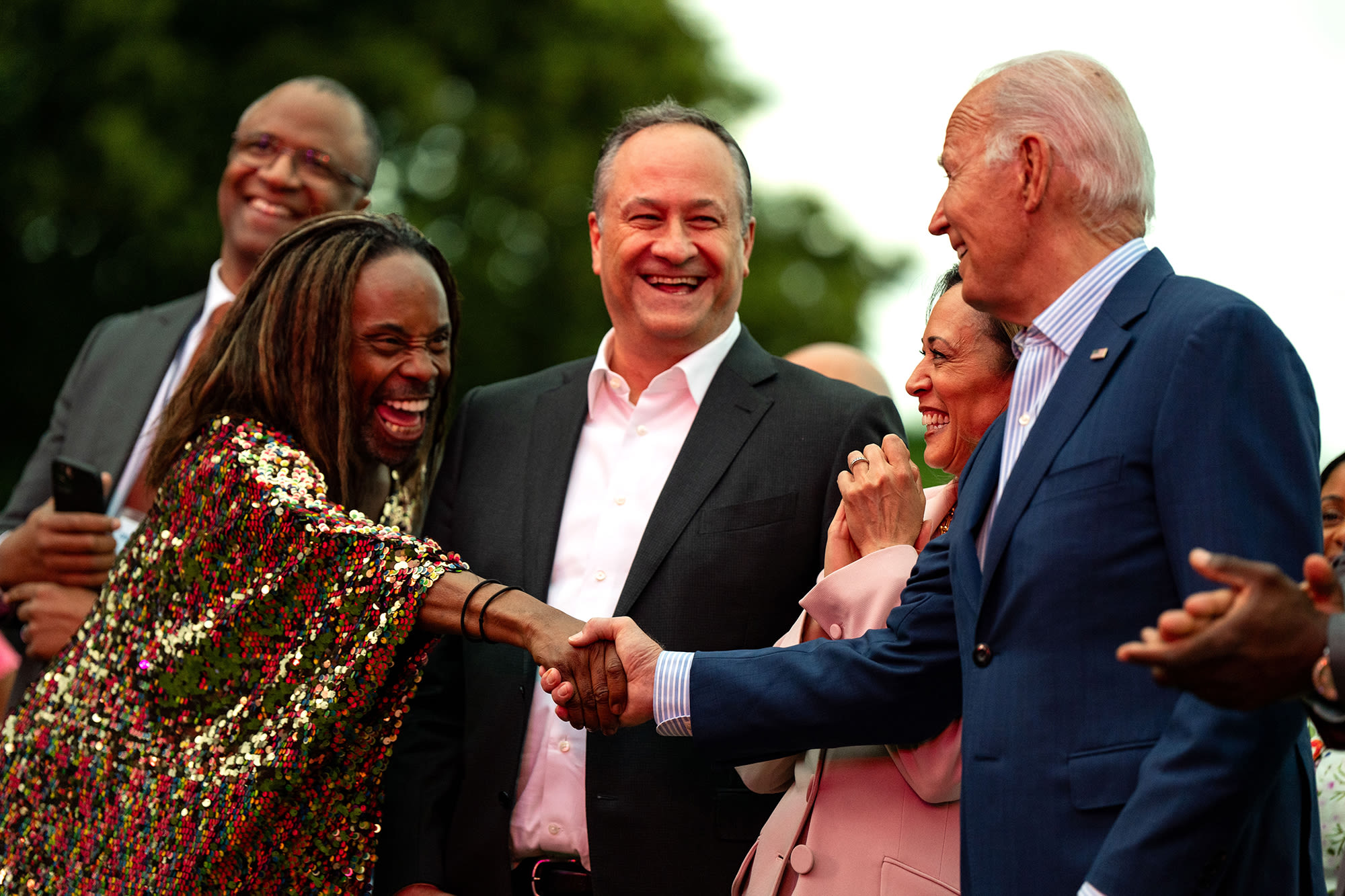 Billy Porter Sparkles in Rainbow Sequined Dress for Juneteenth White House Concert With President Joe Biden and Vice President Kamala...