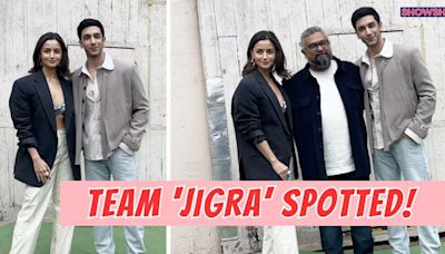 Alia Bhatt, Vedang Raina & Vasan Bala Strike A Pose As They Promote Jigra I WATCH - News18