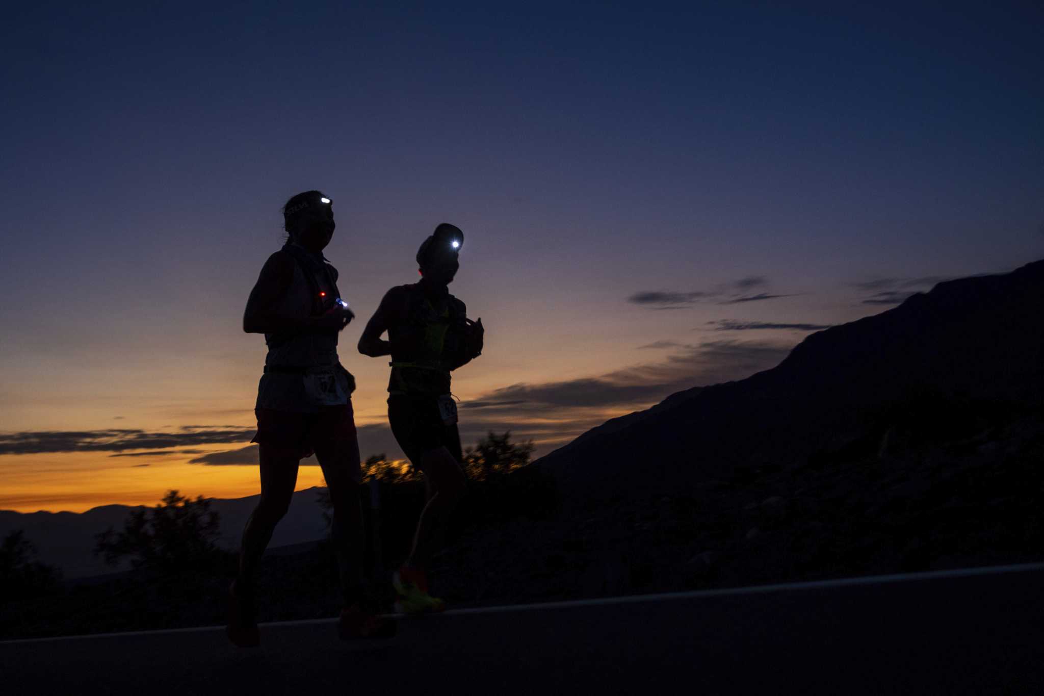 First runners reach the finish in the annual Death Valley ultramarathon called the world's toughest