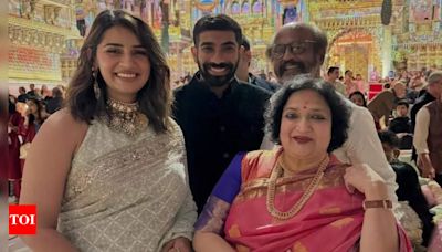 Jasprit Bumrah and wife share fan moment with Rajinikanth and his wife Latha at Anant Ambani and Radhika Merchant’s wedding | Hindi Movie News - Times of India