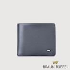 【BRAUN BUFFEL 德國小金牛】台灣總代理 波索-A 5卡透明窗皮夾-藍色/BF519-316-NY