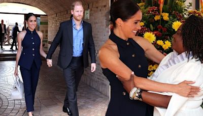 Harry and Meghan pictured as they land in Colombia for 'quasi-royal' tour