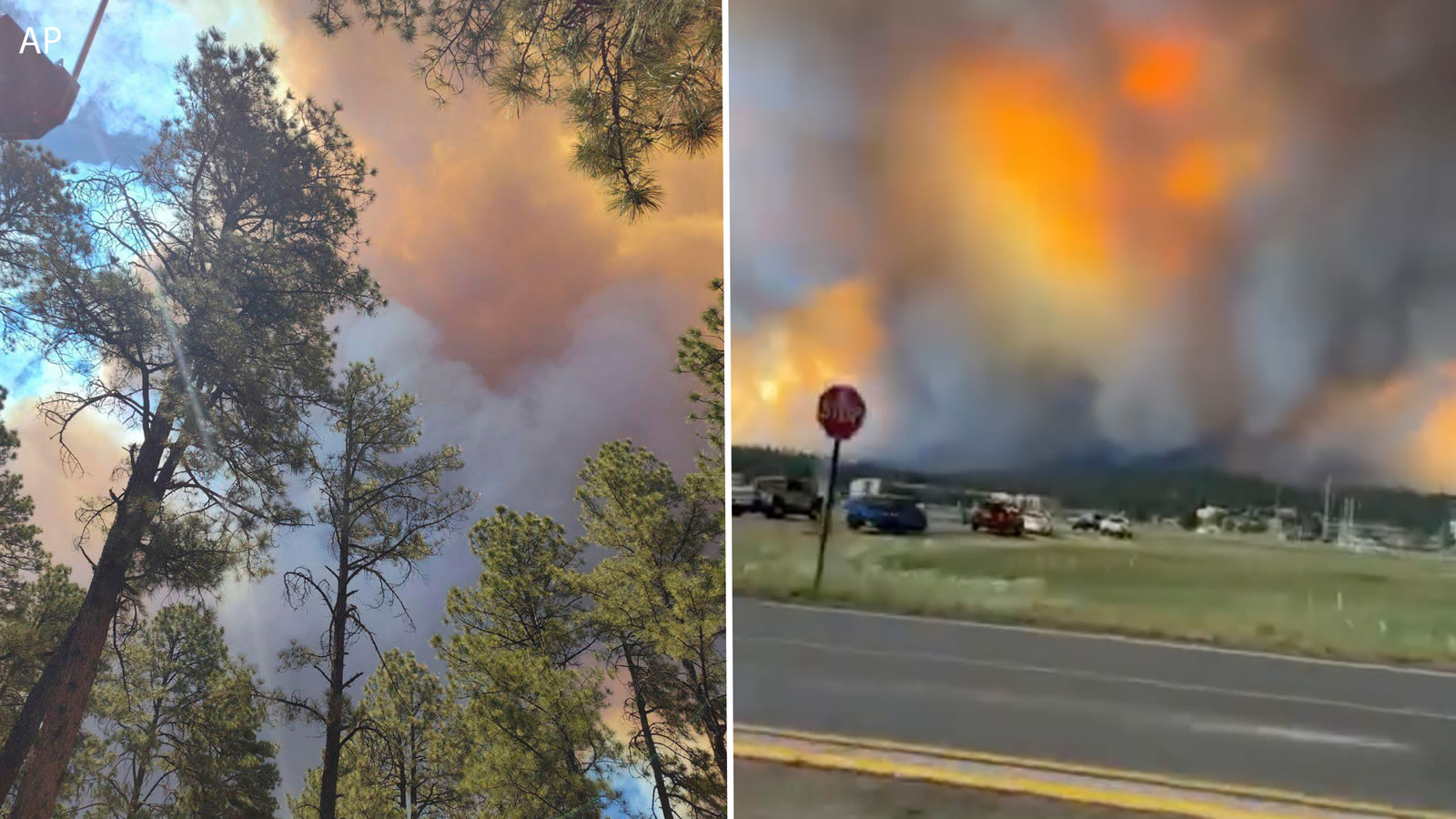 Residents flee New Mexican village as wildfires bear down on homes