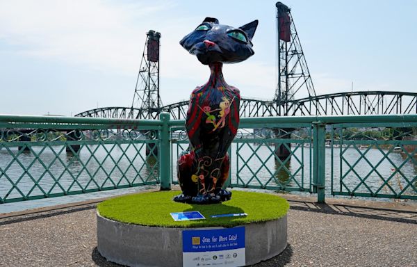 ‘Coraline’s Curious Cat Trail’ features cat statues strutting their stuff around Portland