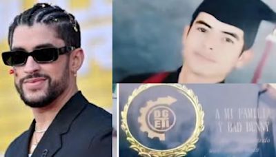 Viralizan a jovencito que dedicó su título de CBTIS ¡a Bad Bunny!