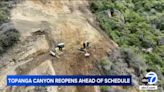 Topanga Canyon Blvd. reopens ahead of schedule after major mudslide cleanup