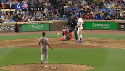 A horrendous strike call from an umpire had Patrick Wisdom and Giants announcers in disbelief