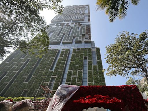 The Ambani wedding is set to happen at the family's Mumbai mansion, Antilia. Take a look at the $1 billion tower.